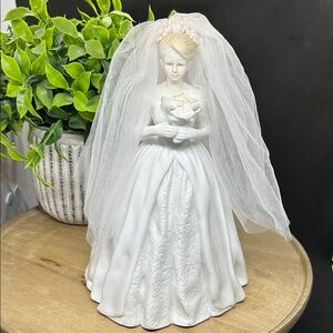 Elegant White Porcelain Bride Figurine